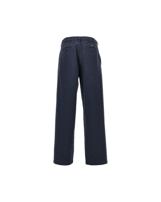 Prada Blue Old Effect Gabardine Pants for men