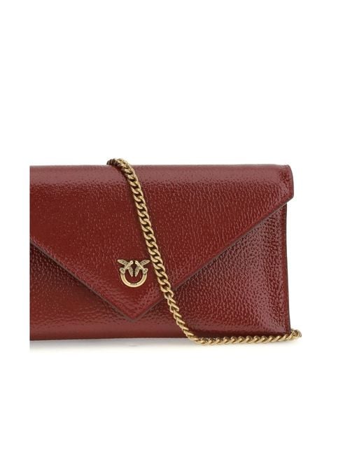 Pinko Red Clutch Bag Love Birds Dark