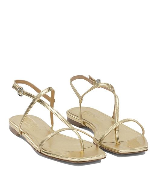 Aeyde Metallic "Ella" Flat Sandals