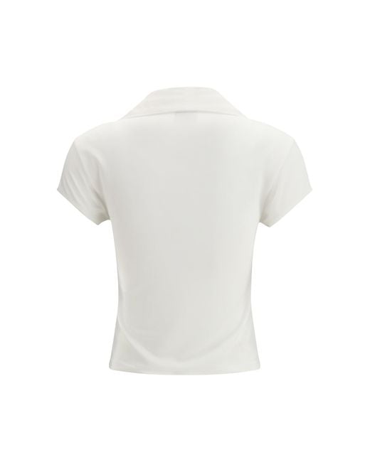 Courreges White Cropped Polo Heritage