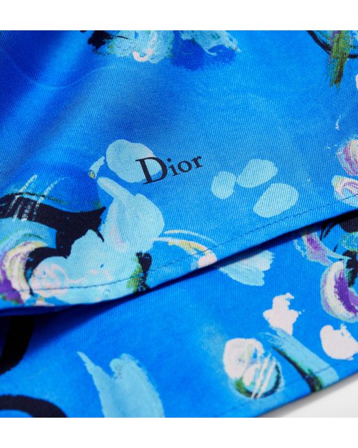 Dior Blue Iviera Silk Shorts for men