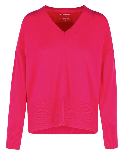 PURO TATTO Pink Cashmere Sweater Fuchsia