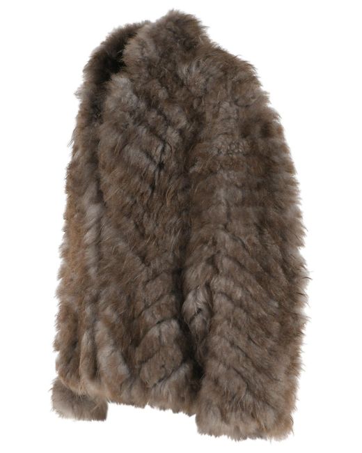 Simonetta Ravizza Brown Falk Mud Cashmere Goat Fur