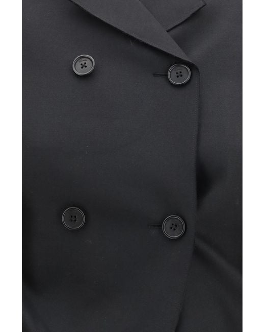 Khaite Black Blazer Rolo Silk-Wool
