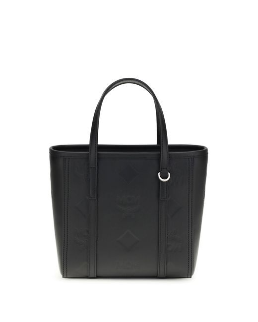 Women's Black Toni Small Tote Bag With Embossed Maxi Visetos Motif