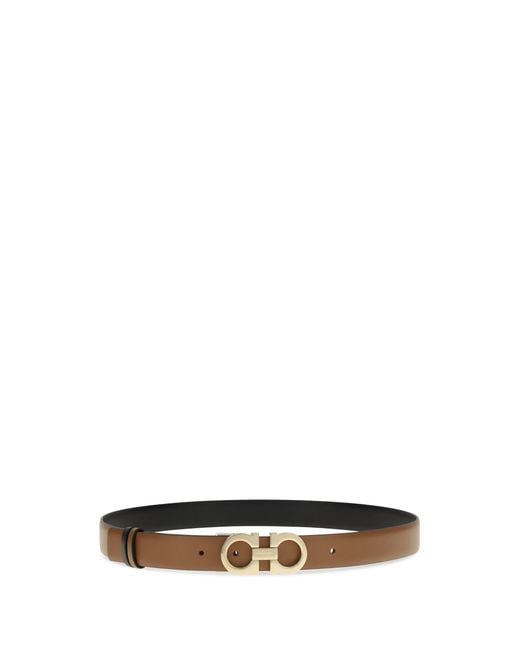 Ferragamo Brown Leather Belt Reversible
