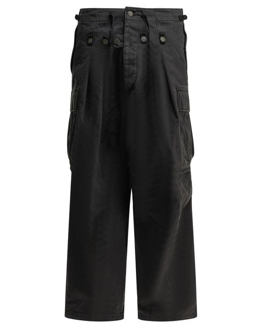 Kapital Black Rip Stop Jumbo Cargo Pants for men
