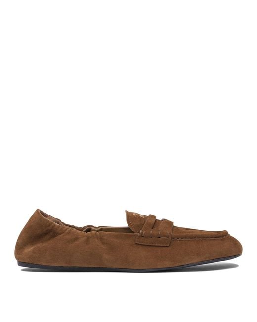 Miu Miu Brown Suede "Ruches" Loafers