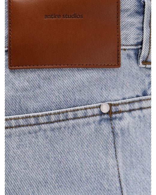 Entire studios Gray Gem Cotton Jeans With Back Leather Logo Patch for men