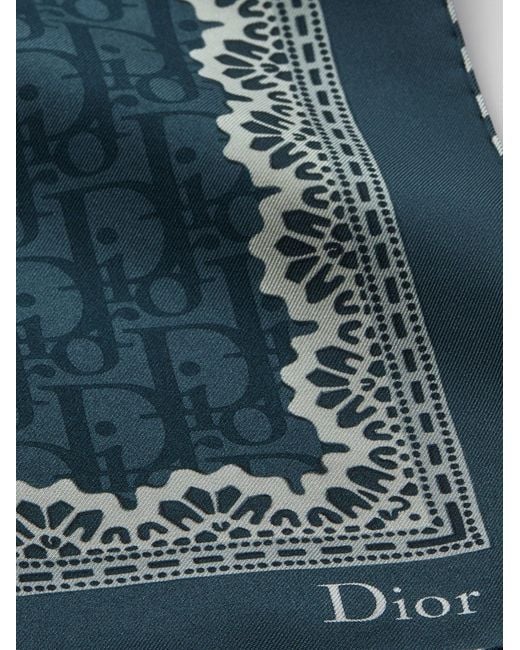 Dior Blue Dior Dior Medaillon 70 Squared Silk Foulard