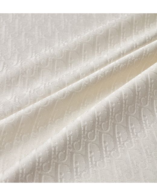 Dior White Silk And Wool Blend Oblique Scarf