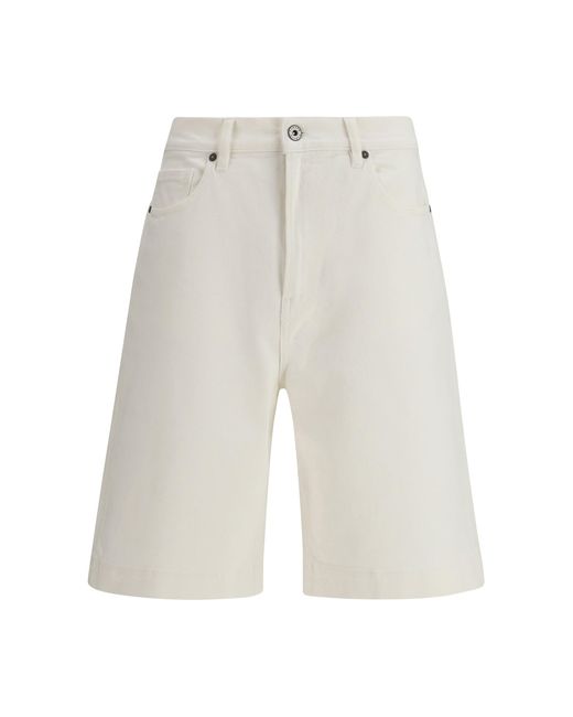 P.A.R.O.S.H. White Denim Bermuda Shorts