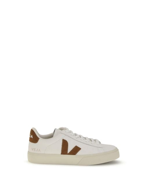 Veja White Campo Sneakers Cognac