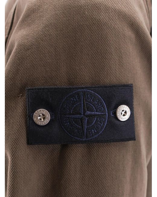 Stone Island Brown Denim Research Overshirt Jacket for men