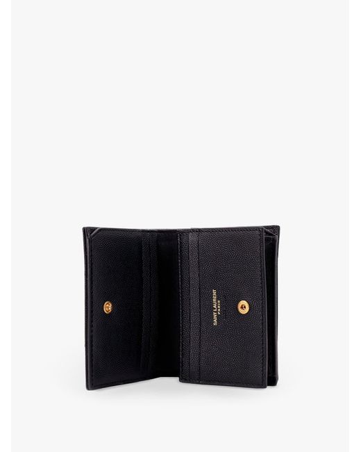 Saint Laurent Black Quilted Leather Card Holder