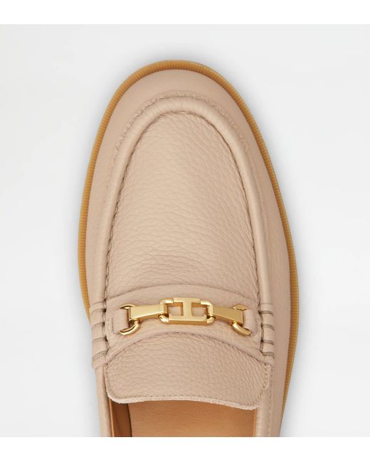 Tod's Natural Leather Loafers