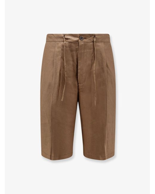 Hevò Natural Torre Lapillo Linen And Viscose Shorts for men