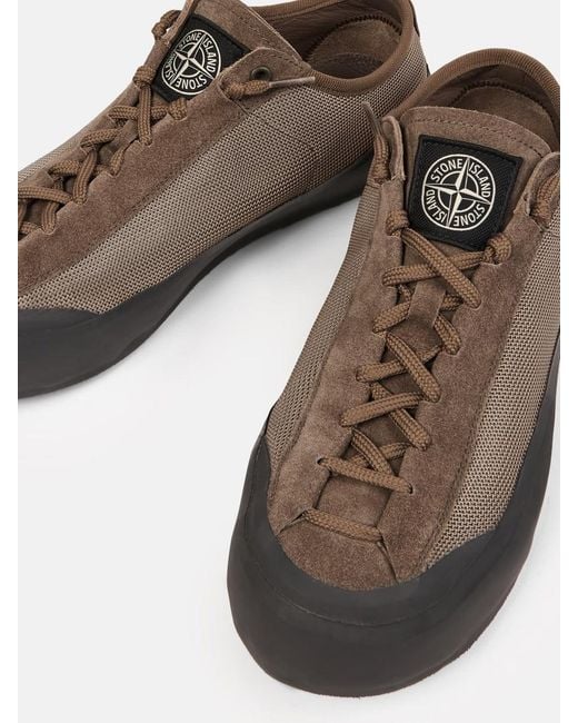 Stone Island Brown "Poly Mesh" Sneaker for men