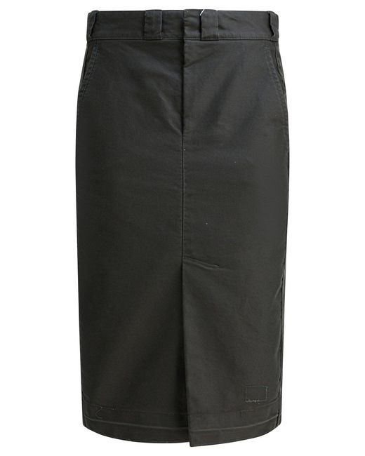 Maison Margiela Gray Cotton Midi Skirt