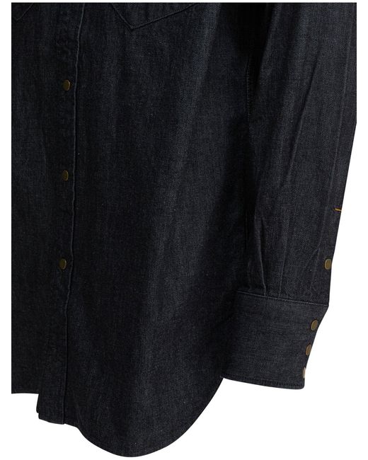 Beams Plus Blue Western Double Dye Shirts for men