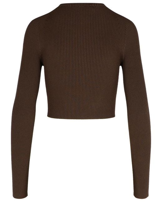 Max Mara Brown 'Ala' Viscose Blend Sweater