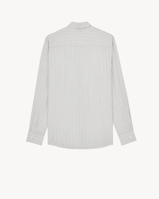 Saint Laurent White Cassandre Slim Fit Shirt for men