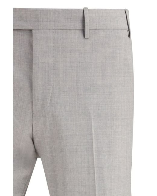 PT Torino Gray Tailored Trousers for men