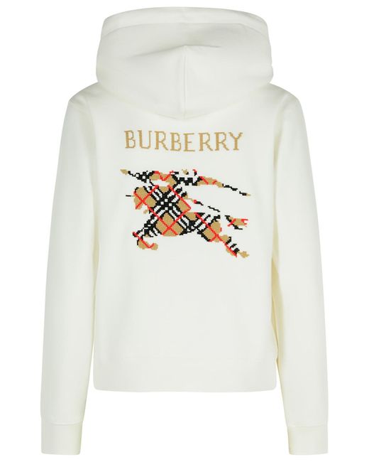 Burberry White 'Harriet' Ivory Cotton Sweatshirt