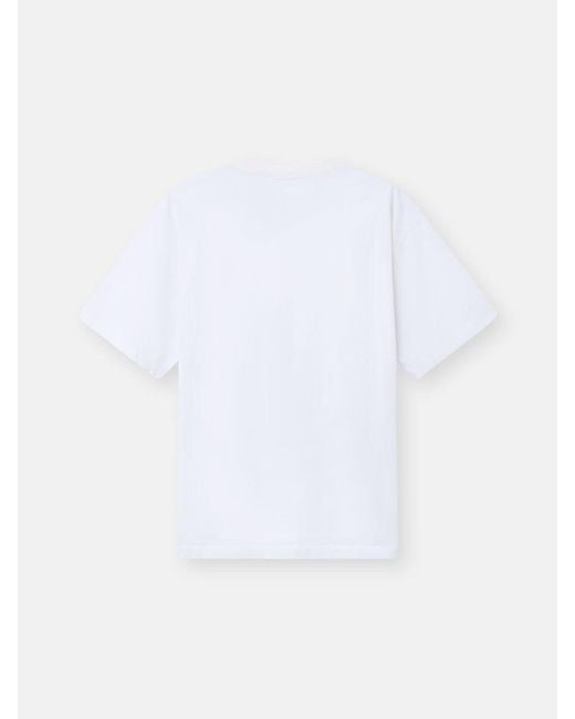 Stone Island White Slim Fit T-Shirt With Compass Logo for men