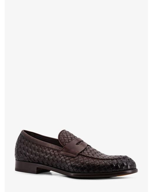 Doucal's White Adler Leather Loafers With Woven Pattern for men
