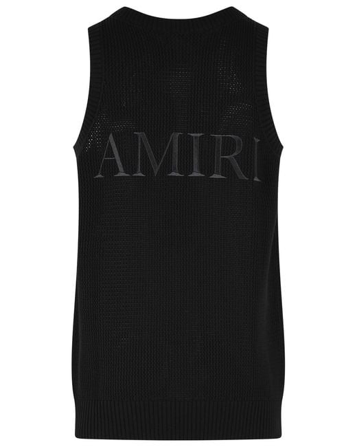 Amiri Black 'Knit Mesh' Cotton Tank Top for men