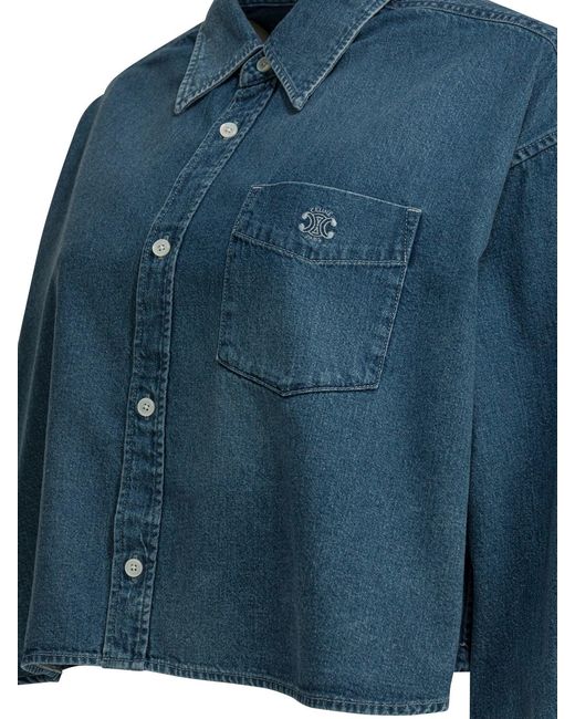 Céline Blue Cotton Shirt