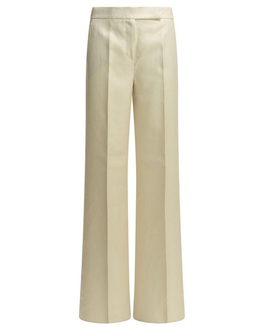 Max Mara Natural Tailored Linen Pants