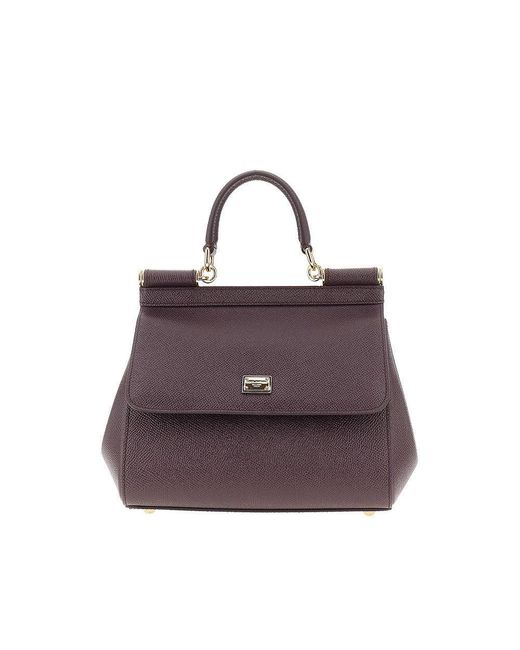 Women's Purple Dauphine Leather Medium 'Sicily' Bag