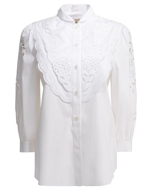 Valentino Embroidered Casual Shirt Shirts White