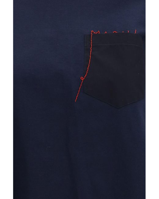 Marni Blue Embroidered Logo T-Shirt