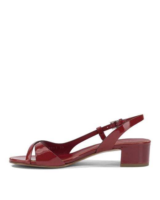 Roberto Del Carlo Red Calf Leather Sandals