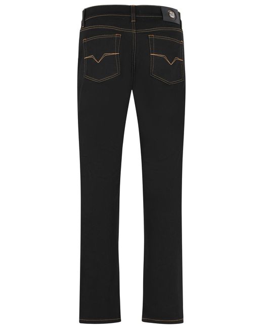 Versace Black Cotton Jeans for men
