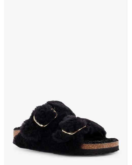 Birkenstock Black Arizona Big Buckle Teddy Sandals