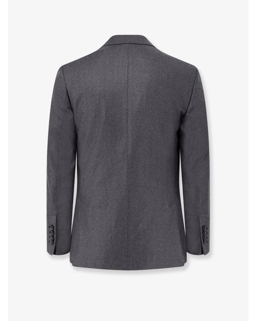 AMI Black Double-Breasted Virgin Wool Blazer for men