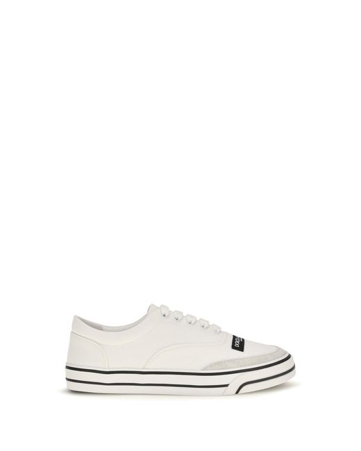 Dolce & Gabbana White Dolce & Gabbana Sailing Canvas Sneakers Cream