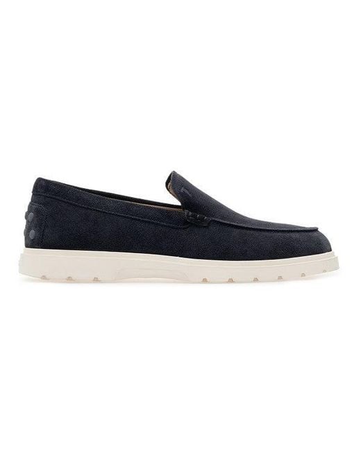 Tod's Blue Suede Leather Hybrid Loafers for men