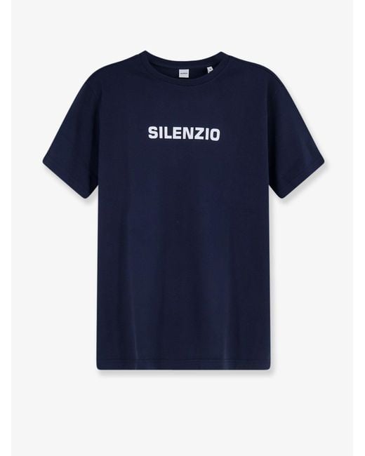 Aspesi Blue Cotton T-Shirt With Print for men