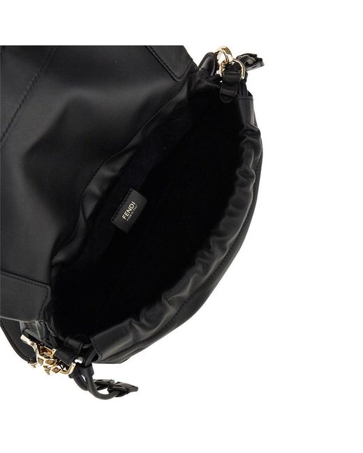 Fendi Black Medium Leather 'Baguette Soft' Bag