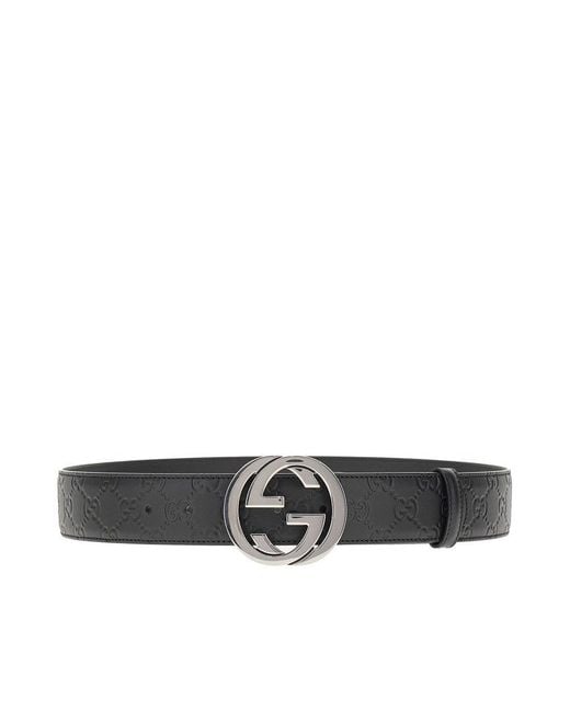 Gucci Black Signature' Leather Belt for men