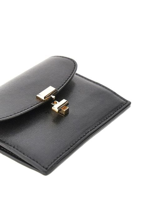 Totême Black Palmellata Leather 'T-Lock' Cardholder