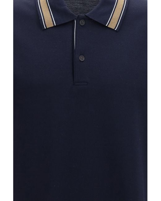 Ferragamo Blue Cotton Piqué Polo Shirt for men