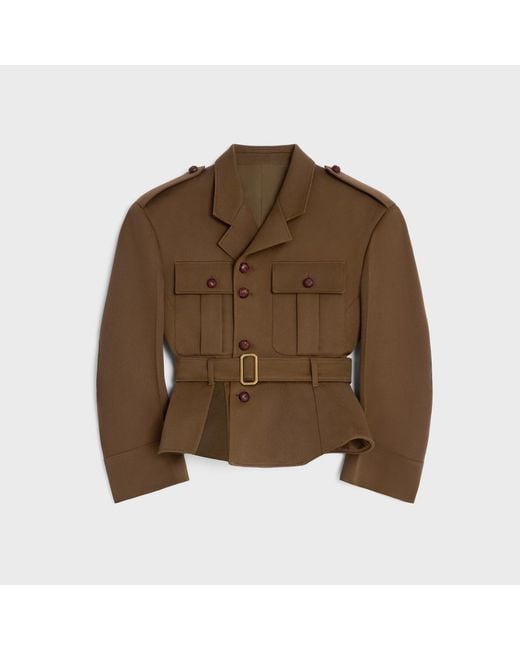 Céline Brown Wool Peplum With Pebble