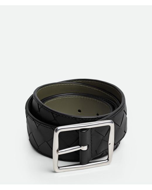 Bottega Veneta Black "Reverso" Leather Belt for men