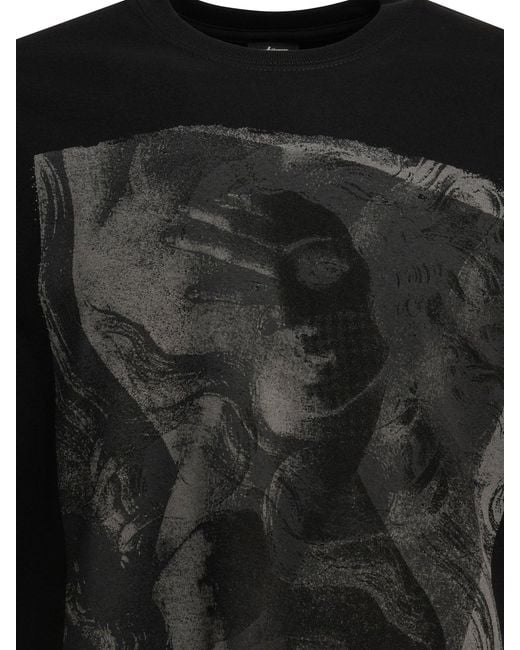 Stussy Black Cotton T-Shirt for men